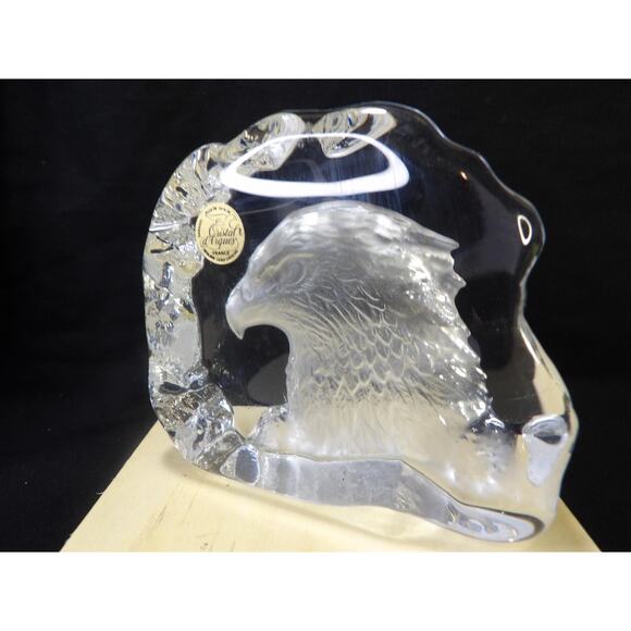 Cristal D'Arques Bald Eagle Paperweight Made in France - Picture 1 of 6